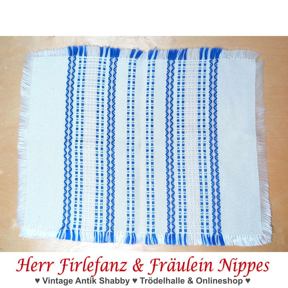 Deckchen creme mit blau 45x32cm